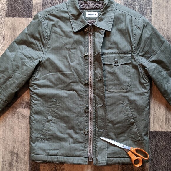 Taylor Stitch Sherpa Lined Watts Jacket Olive Green Small - Picture 3 of 9